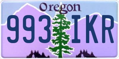 OR license plate 993IKR