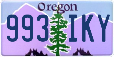 OR license plate 993IKY
