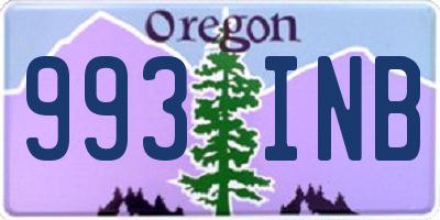 OR license plate 993INB