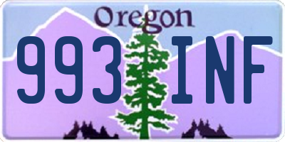 OR license plate 993INF