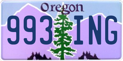 OR license plate 993ING