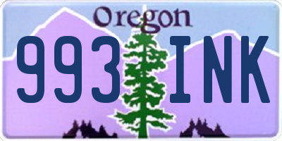 OR license plate 993INK