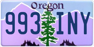 OR license plate 993INY