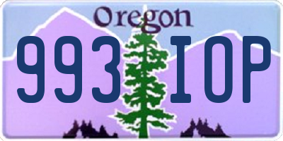 OR license plate 993IOP