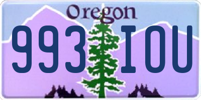 OR license plate 993IOU