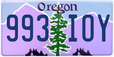 OR license plate 993IOY