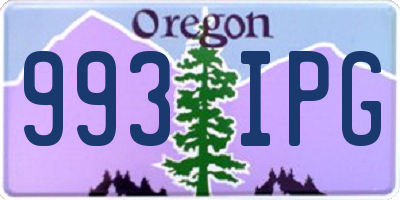 OR license plate 993IPG