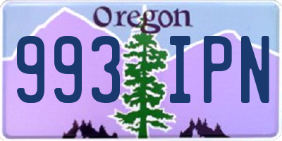 OR license plate 993IPN