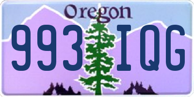 OR license plate 993IQG