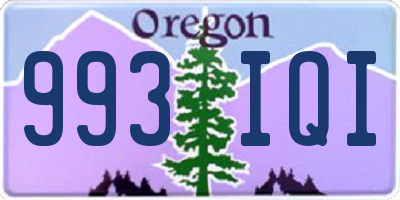 OR license plate 993IQI