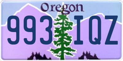 OR license plate 993IQZ