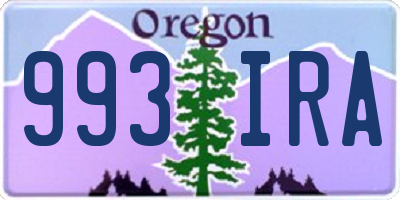OR license plate 993IRA