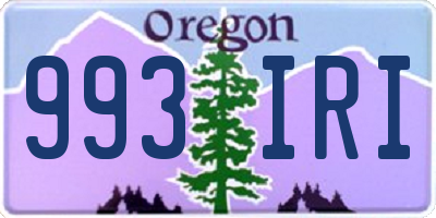 OR license plate 993IRI