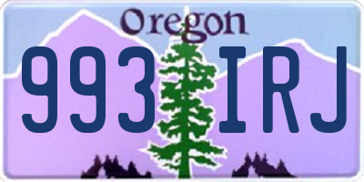 OR license plate 993IRJ