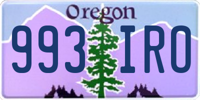 OR license plate 993IRO