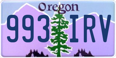 OR license plate 993IRV