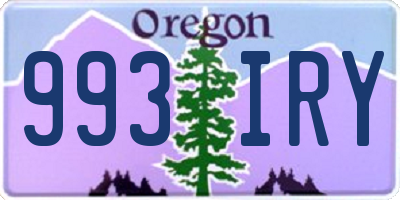OR license plate 993IRY