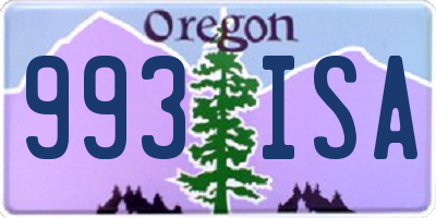 OR license plate 993ISA