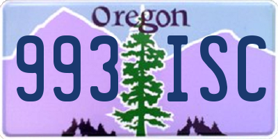 OR license plate 993ISC