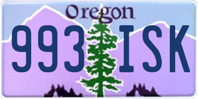 OR license plate 993ISK