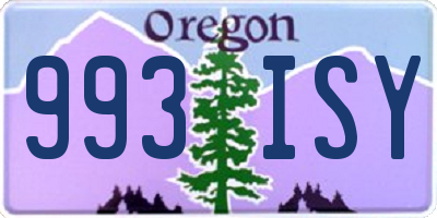 OR license plate 993ISY