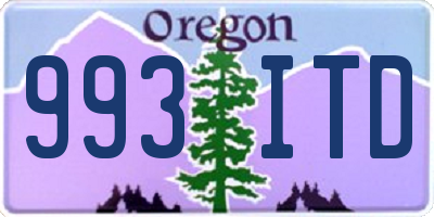 OR license plate 993ITD