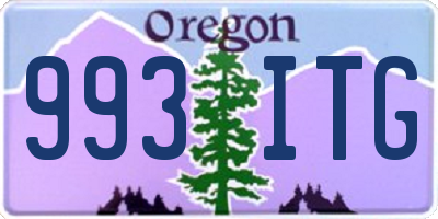 OR license plate 993ITG