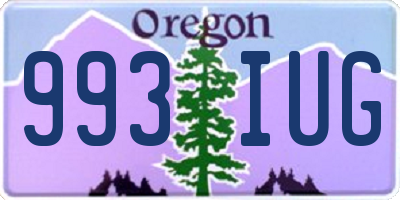 OR license plate 993IUG