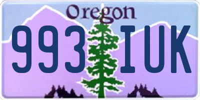 OR license plate 993IUK