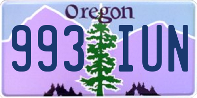 OR license plate 993IUN