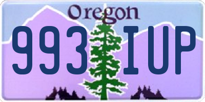 OR license plate 993IUP