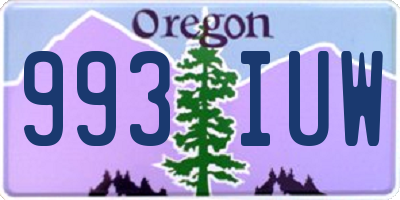 OR license plate 993IUW