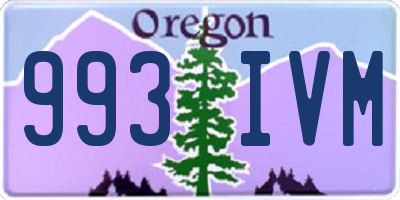 OR license plate 993IVM