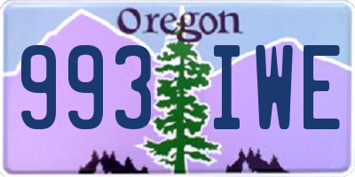 OR license plate 993IWE