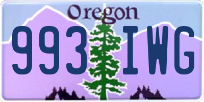 OR license plate 993IWG