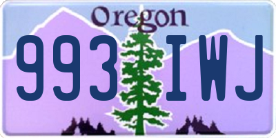 OR license plate 993IWJ