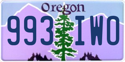 OR license plate 993IWO