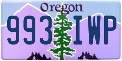 OR license plate 993IWP