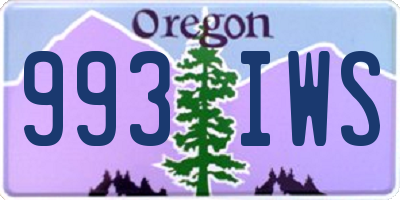 OR license plate 993IWS