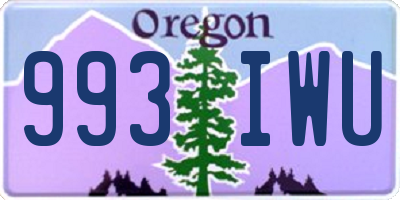 OR license plate 993IWU