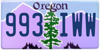 OR license plate 993IWW