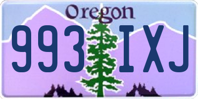 OR license plate 993IXJ