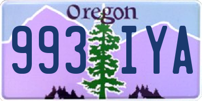 OR license plate 993IYA