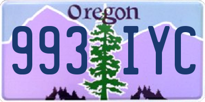 OR license plate 993IYC