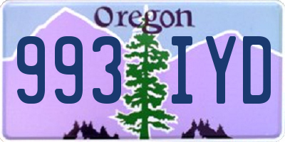 OR license plate 993IYD