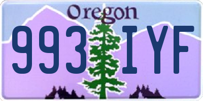 OR license plate 993IYF