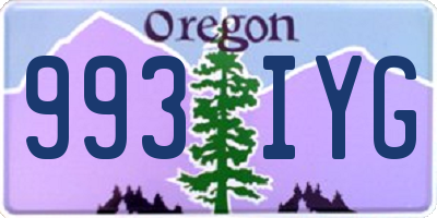 OR license plate 993IYG