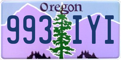 OR license plate 993IYI