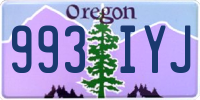 OR license plate 993IYJ