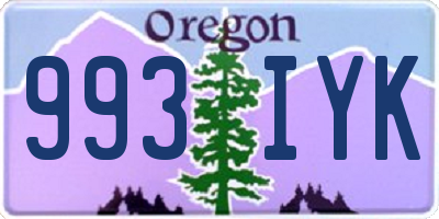 OR license plate 993IYK